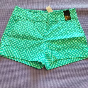 Women's aqua patterned shorts, size 4, tags on